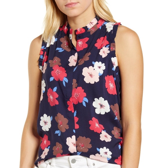 Gibson Barbara NWT Floral Sleeveless Top Large - Picture 1 of 6